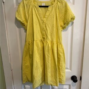 Yellow Eyelet Dress